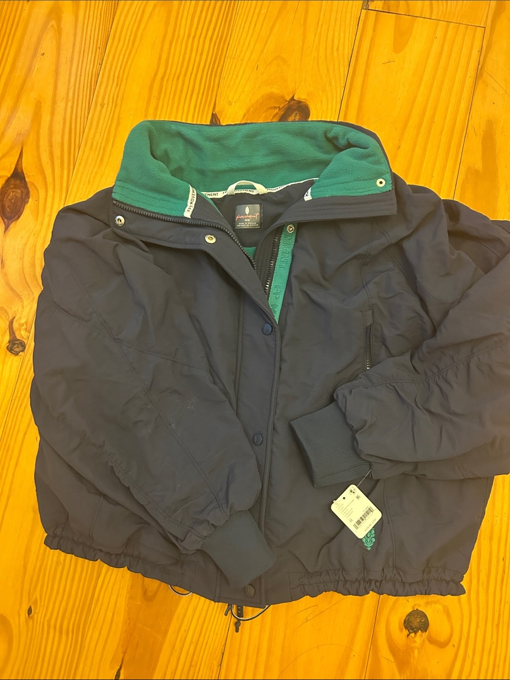 FP Movement by Free People Navy Puffer Jacket with Teal Lining